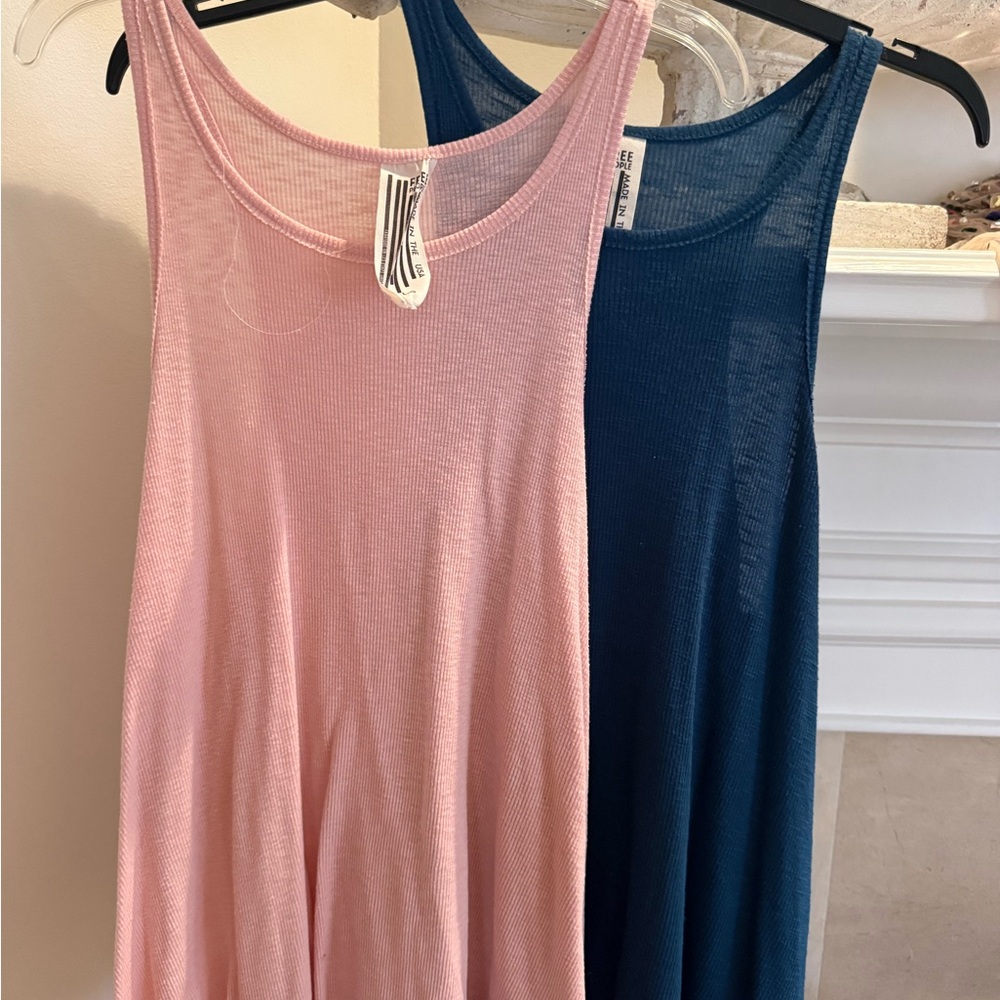 Women's Sleeveless Tops - Pink and Blue